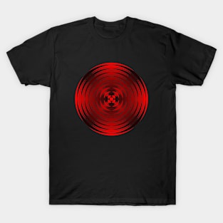 Fuzzy Circular Logic Red 4 T-Shirt